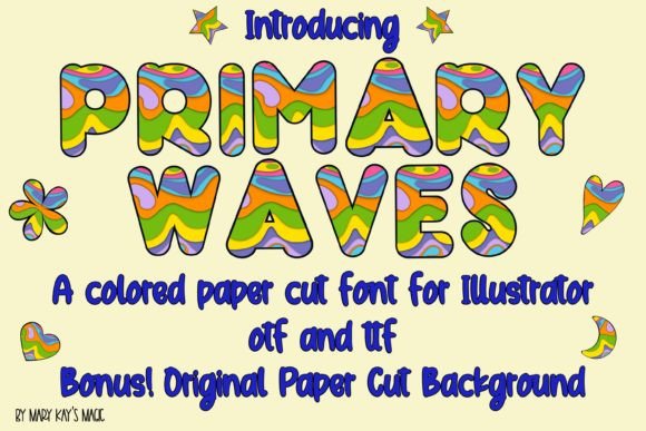 Primary Waves: A Vibrant Typography Solution for Creative Projects