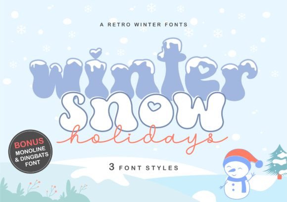Wintersnow Holidays: A Retro and Groovy Winter Display Font for Creative Projects